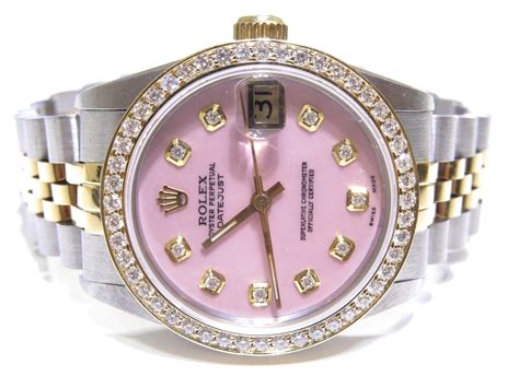 rolex womens pink|pink Rolex watches for women.